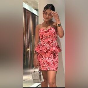 NWT ZARA Bloggers Favorite Floral Jacquard Rhinestone Dress size 26